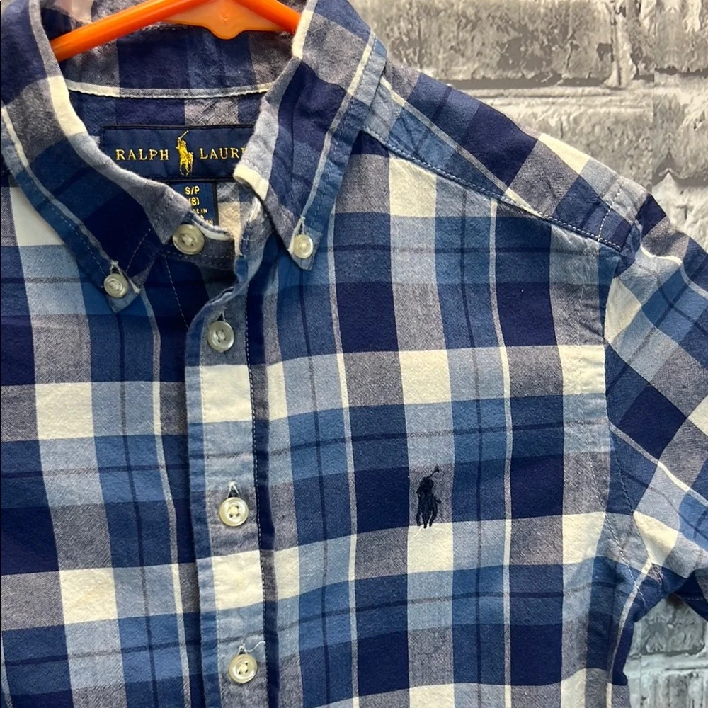 Boys‎ Ralph Lauren Navy and White Plaid Shirt